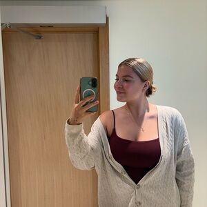 Aritzia Burgundy Contour square neck tank